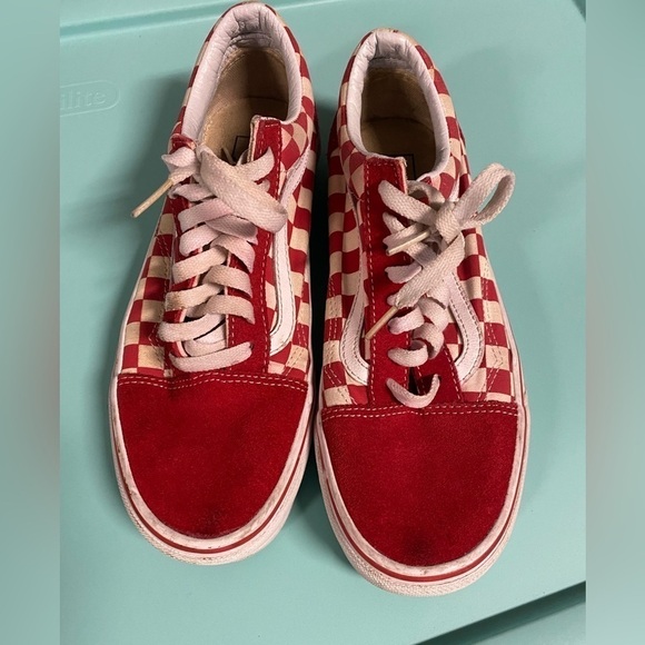Vans Unisex Old Skool (Primary Check) Skate Shoe, men sz 6.5, women sz 8, red - Picture 7 of 7